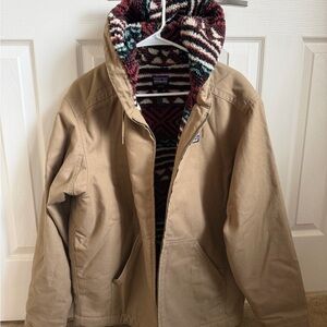 Patagonia Tan Jacket with Vibrant Fleece Lining